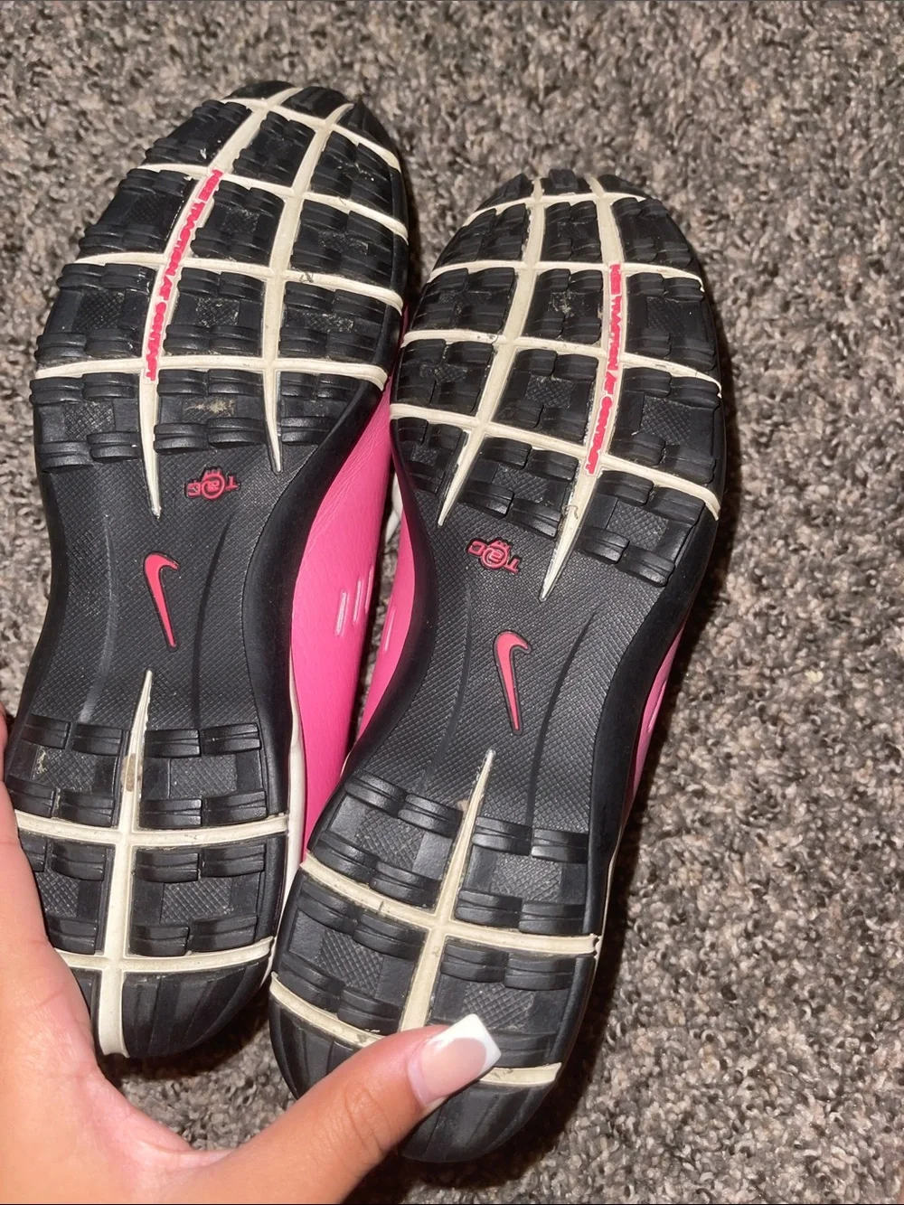 Nike Women’s Bright Pink Lace-Up Sneakers with White Accents